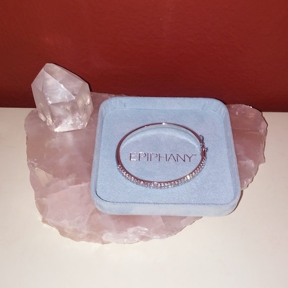 Epiphany Platinum Clad 925 Bangle Bracelet/Earings - Picture 2 of 8